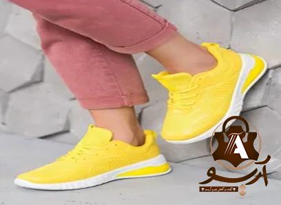 کفش چرم مصنوعی زرد | خرید با قیمت ارزان